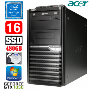Acer Veriton M4610G MT G630 16GB 480SSD+2TB GTX1050 2GB DVD WIN7Pro