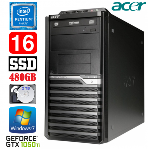 Acer Veriton M4610G MT G630 16GB 480SSD+2TB GTX1050Ti 4GB DVD WIN7Pro
