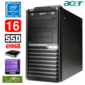 Acer Veriton M4610G MT G630 16GB 480SSD+1TB GT1030 2GB DVD WIN10Pro
