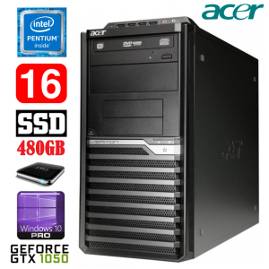 Acer Veriton M4610G MT G630 16GB 480SSD+1TB GTX1050 2GB DVD WIN10Pro