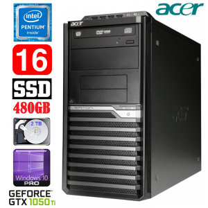 Acer Veriton M4610G MT G630 16GB 480SSD+2TB GTX1050Ti 4GB DVD WIN10Pro