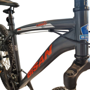 Kalnu velosipēds Bisan LEON V Matt Grey/Orange (Rata izmērs: 27.5 Rāmja izmērs: 19)