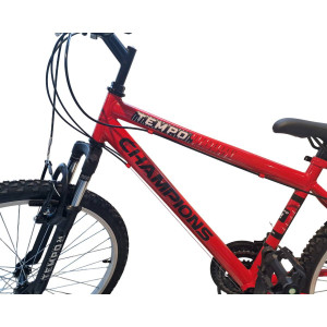 Pusaudžu velosipēds Champions 24 Tempo (TMP.2401) melns/sarkans