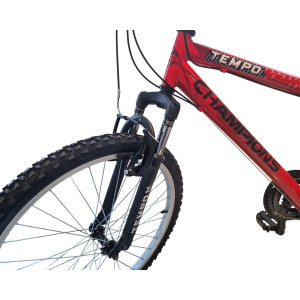 Pusaudžu velosipēds Champions 24 Tempo (TMP.2401) melns/sarkans