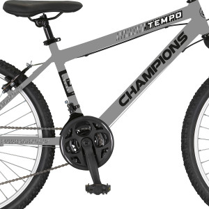 Pusaudžu velosipēds Champions 24 Tempo (TMP.2408) pelēks/melns