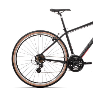 Kalnu velosipēds Rock Machine Crossride 100 Matte Black/Grey/Red (Rata izmērs: 29 Rāmja izmērs: L)