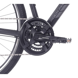 Kalnu velosipēds Rock Machine Rokk 30 Matte Black (Rata izmērs: 28,  Rāmja izmērs: M)