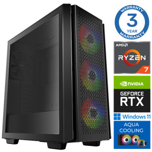 INTOP AQUA Ryzen 7 7700X 16GB DDR5 500SSD M.2 NVME RTX3050 8GB WIN11Pro