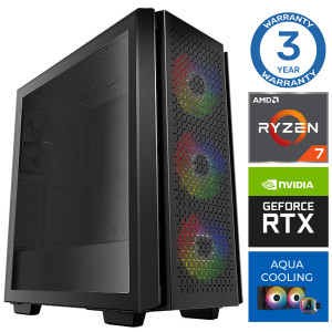 INTOP AQUA Ryzen 7 7700X 32GB DDR5 2TB SSD M.2 NVME RTX3050 6GB no-OS