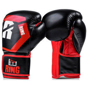 Boksa cimdi Ring Battle (RR-25) 14 oz, melni/sarkani