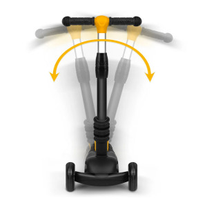 Trīsriteņu skrejritenis Ricokids Cubi LED melns/oranžs