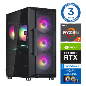 INTOP AQUA Ryzen 7 7700X 64GB DDR5 500SSD M.2 NVME+4TB RTX5050 8GB WIN11Pro