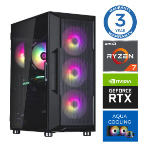 INTOP AQUA Ryzen 7 7700X 64GB DDR5 500SSD M.2 NVME+4TB RTX5050 8GB no-OS