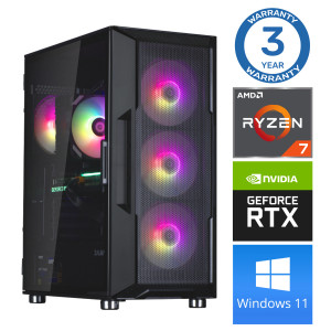INTOP Ryzen 7 5700X 32GB 1TB SSD M.2 NVME+2TB RTX3050 6GB WIN11Pro