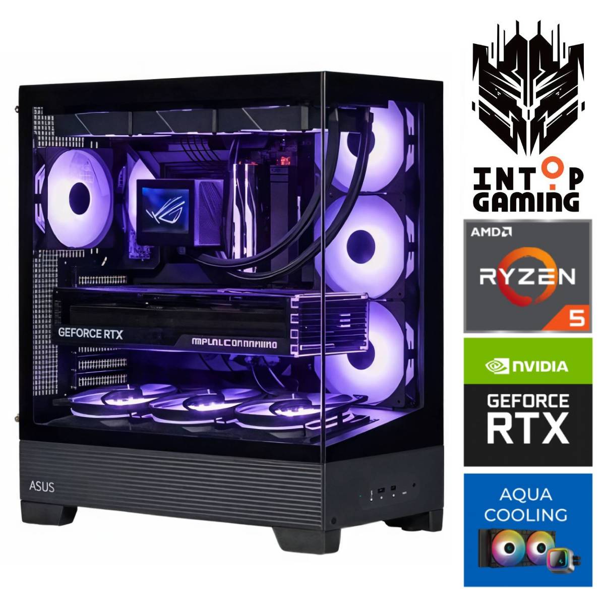 INTOP AQUA Ryzen 5 7500X3D 32GB DDR5 1TB SSD M.2 NVME+2TB RTX5080 16GB no-OS