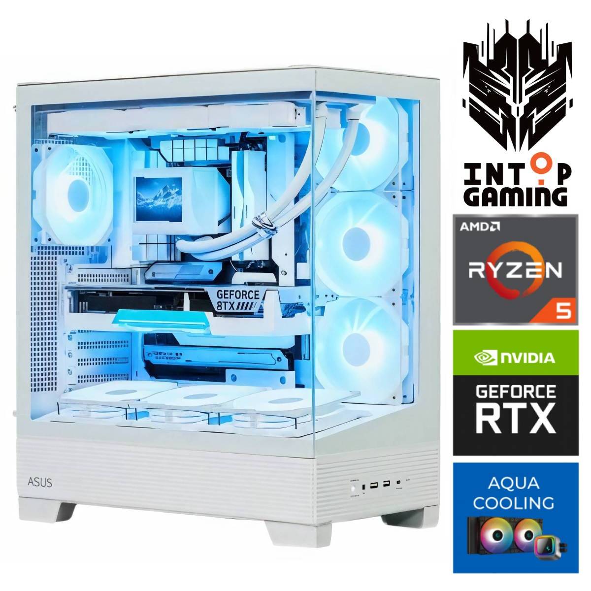 INTOP AQUA Ryzen 5 7500X3D 32GB DDR5 1TB SSD M.2 NVME+2TB RTX5080 16GB no-OS