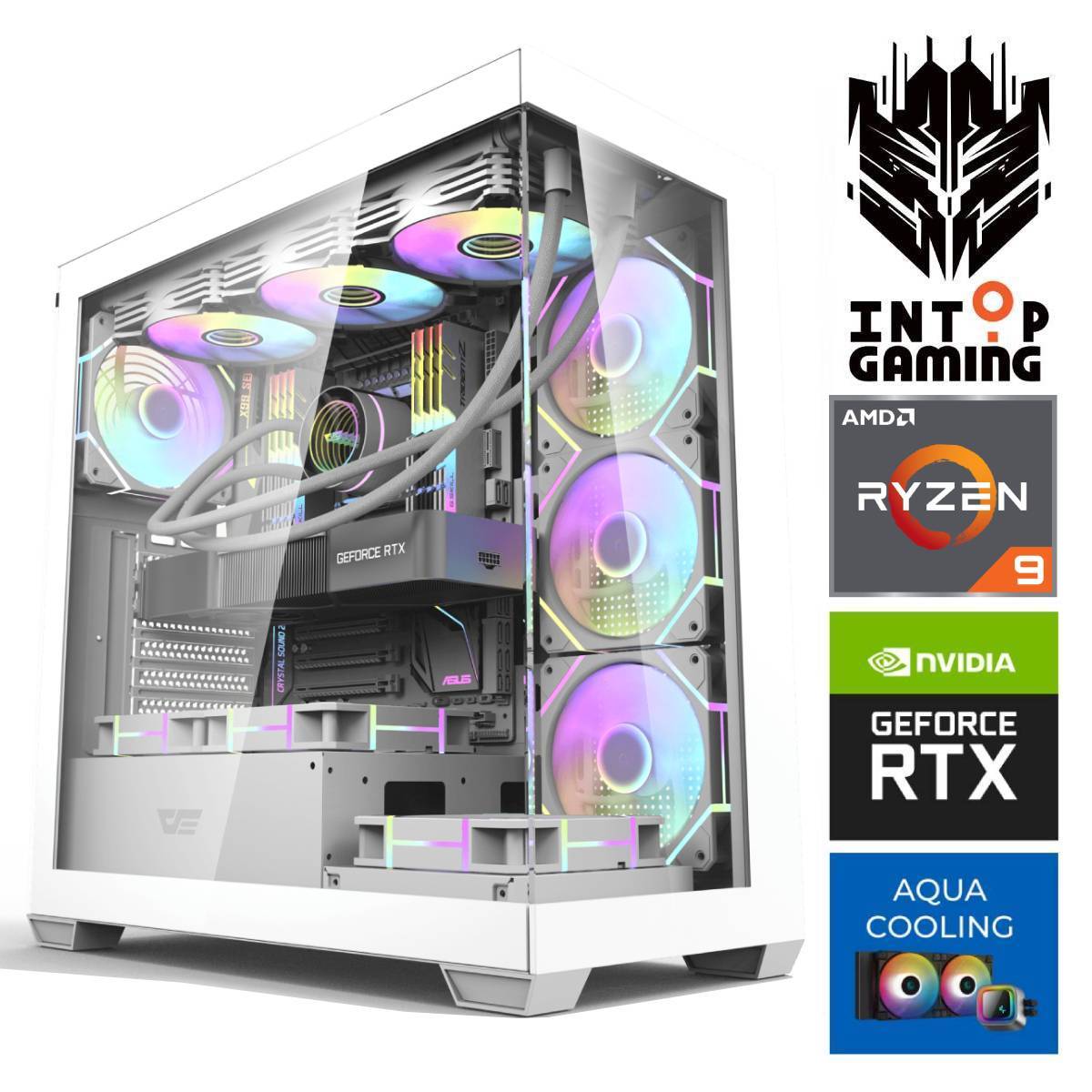 INTOP AQUA Ryzen 9 9900x 64GB DDR5 1TB SSD M.2 NVME+2TB RTX5080 16GB no-OS