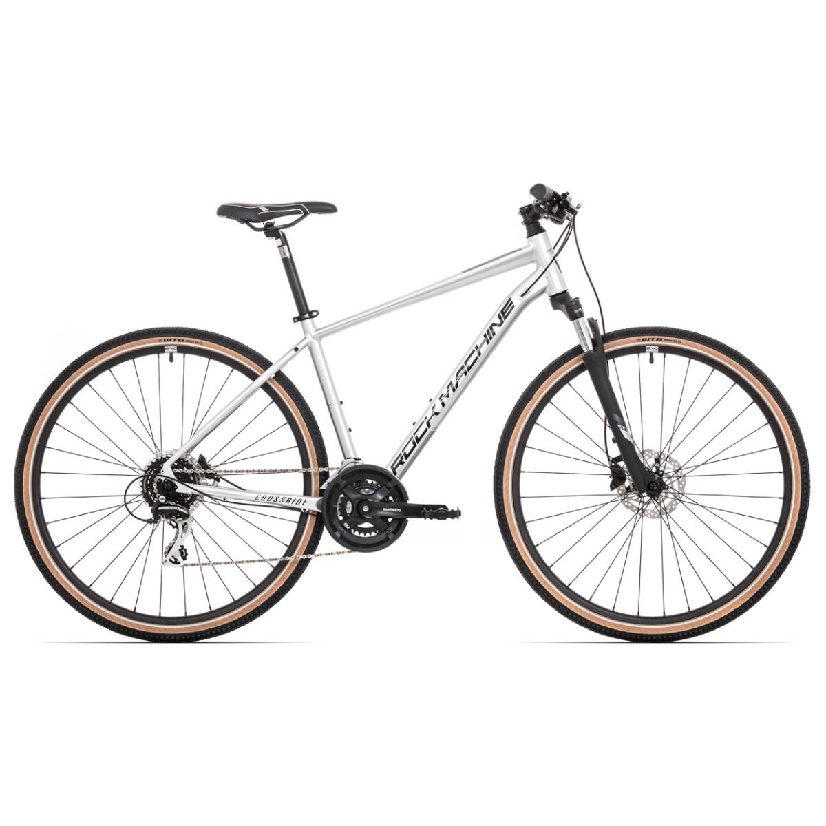 Rock Machine Maastikuratas Crossride 300 Gloss Silver/Black/Grey (Wheel size: 29 Frame size: M)