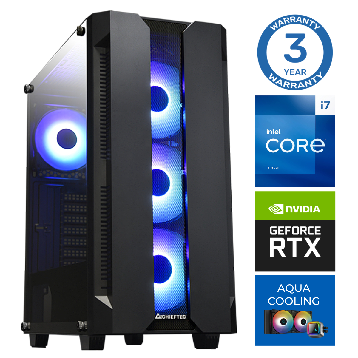 INTOP AQUA i7-14700F 64GB DDR5 500GB SSD M.2 NVMe + 2TB RTX5050 8GB no-OS