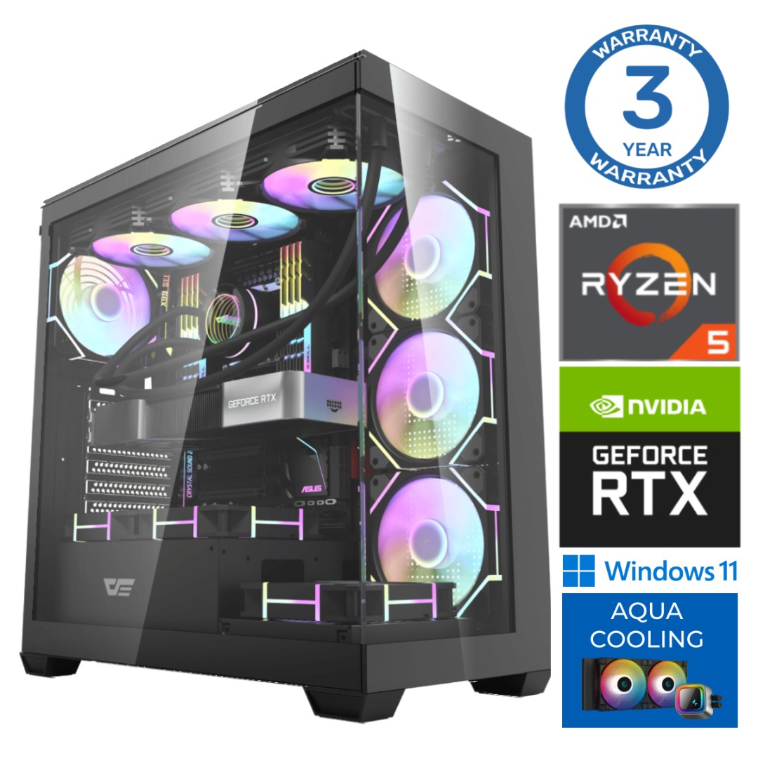 INTOP AQUA Ryzen 5 9600X 64GB DDR5 1TB SSD M.2 NVME+2TB RTX5070Ti 16GB WIN11