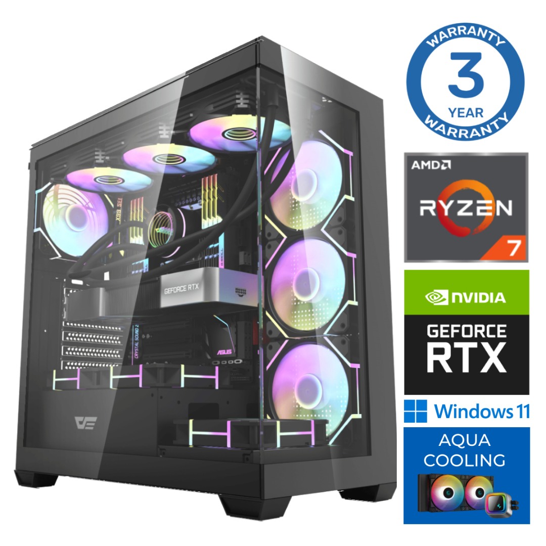 INTOP AQUA Ryzen 7 7700X 32GB DDR5 1TB SSD M.2 NVME+2TB RTX5070 12GB WIN11