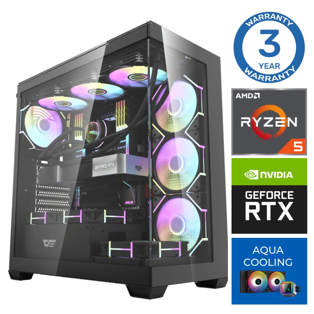 INTOP AQUA Ryzen 5 7500X3D 64GB DDR5 1TB M.2 NVMe SSD RTX 5070 12GB no-OS