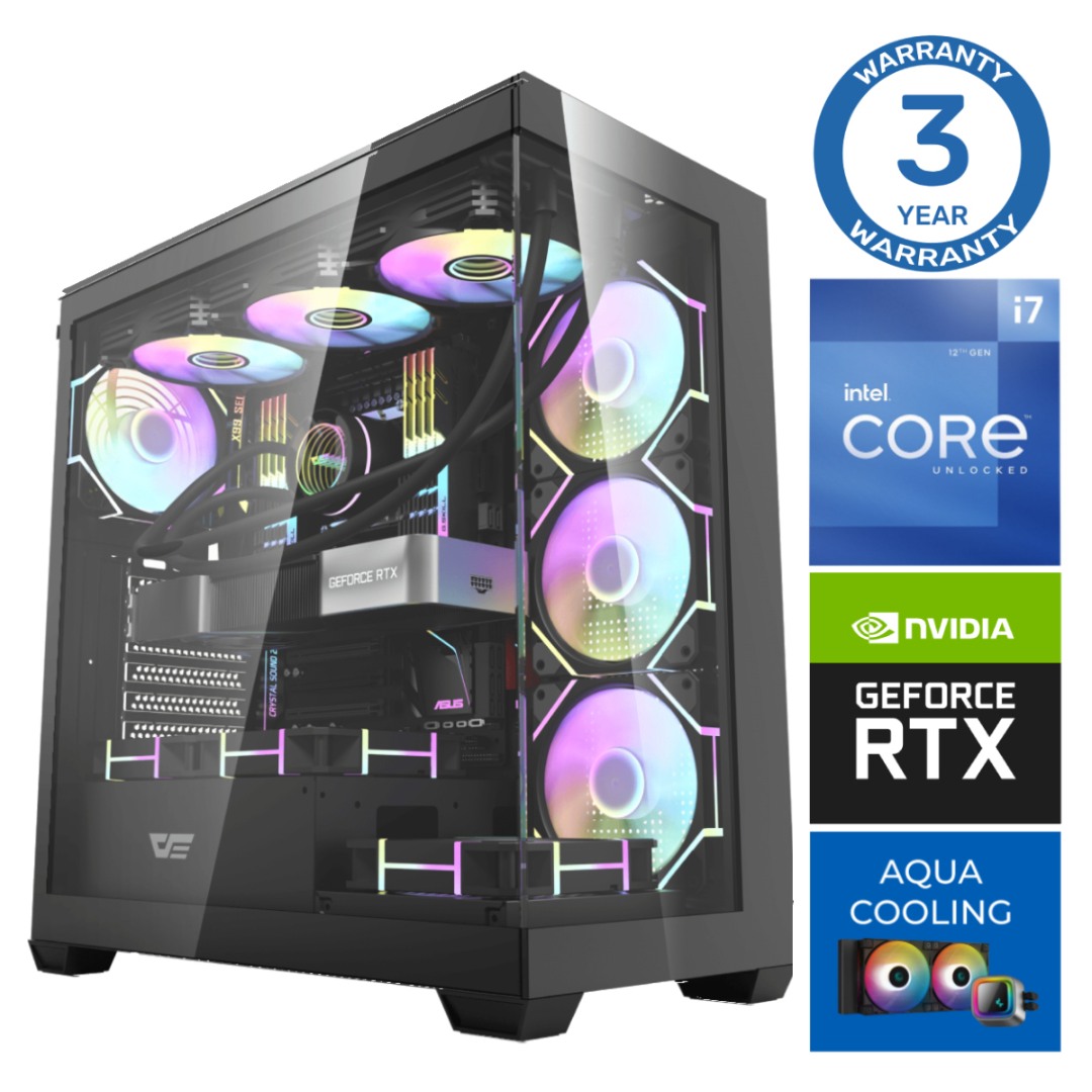 INTOP AQUA i7-14700F 32GB DDR5 1TB SSD M.2 NVME+2TB RTX5070 12GB no-OS