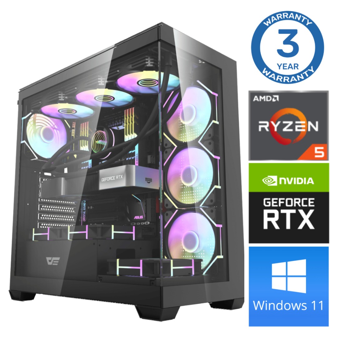 INTOP Ryzen 5 7500F 64GB DDR5 1TB SSD M.2 NVME RTX5070Ti 16GB WIN11