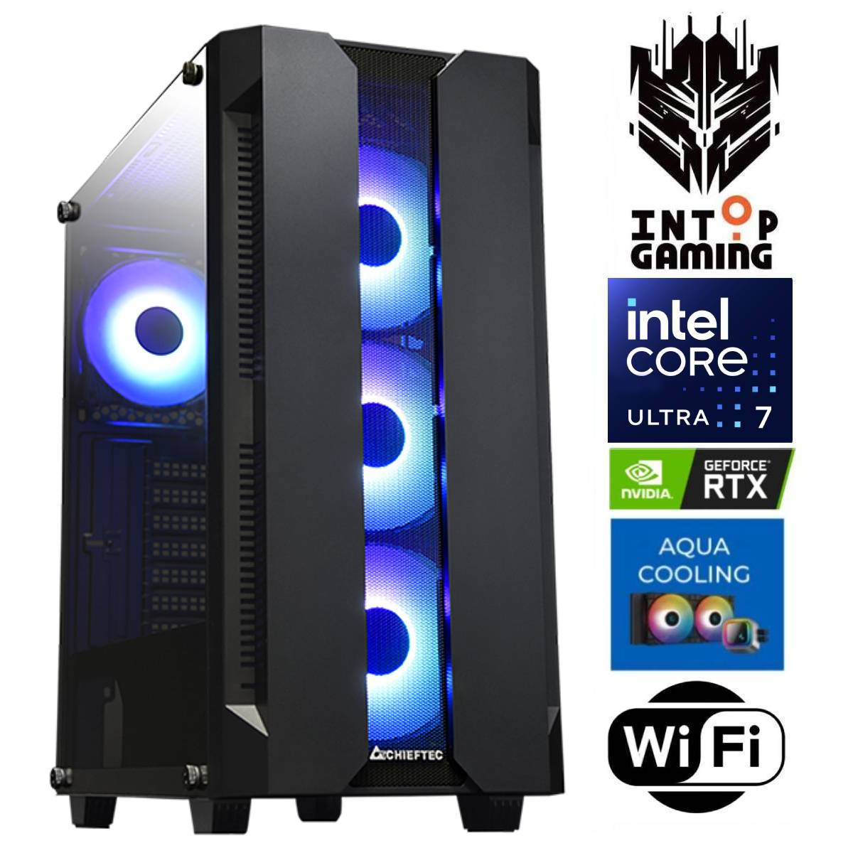 INTOP AQUA Ultra 7 270K Plus 32GB DDR5 2TB SSD M.2 NVME RTX 5050 8GB WiFi no OS